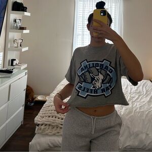 Gray Carolina Tar Heels Crop Top